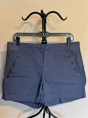 Women’s Slate  Navy Blue Casual Zip-Pocket Shorts - L